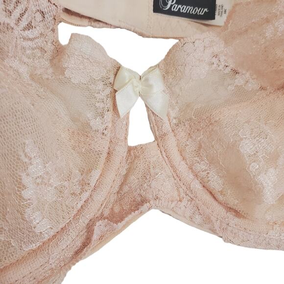 Paramour | Partially Lined Lace Underwire Bra in Light Pink Beige - Picture 3 of 9